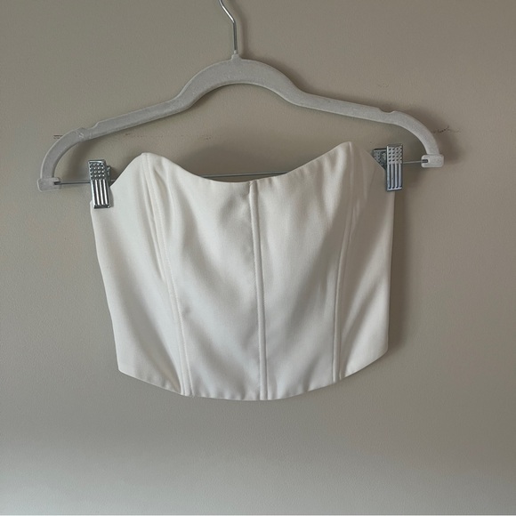 Na-kd Smock Back Corset Top white - Picture 4 of 7